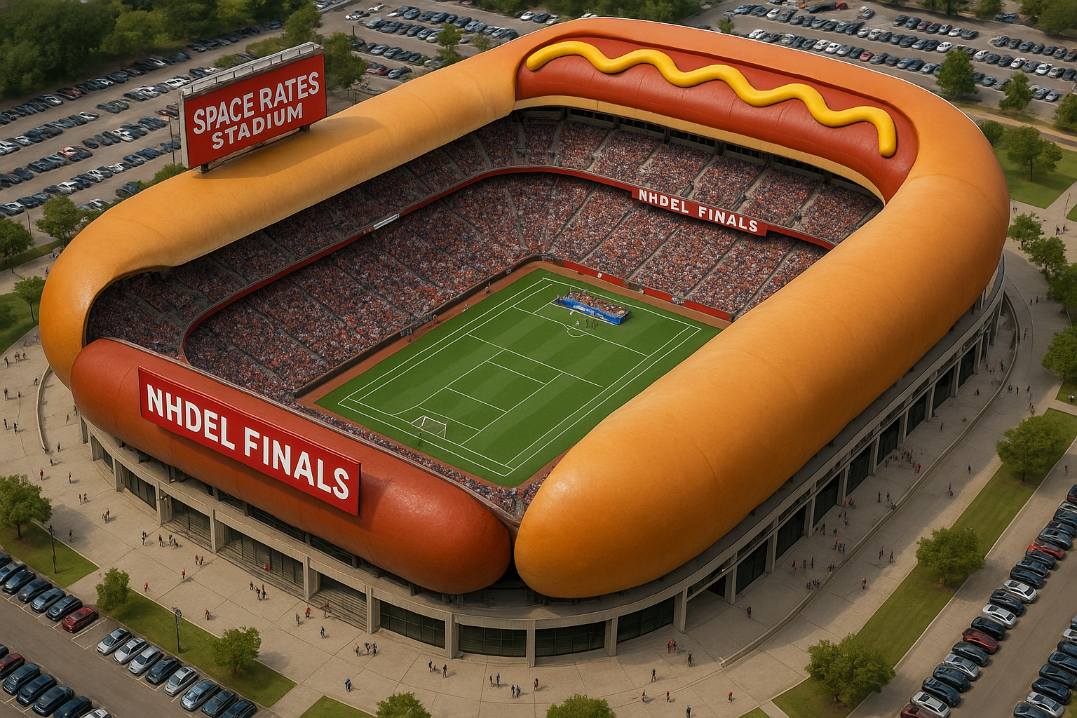Space Rates Stadium - The Hot Dog Shaped Arena